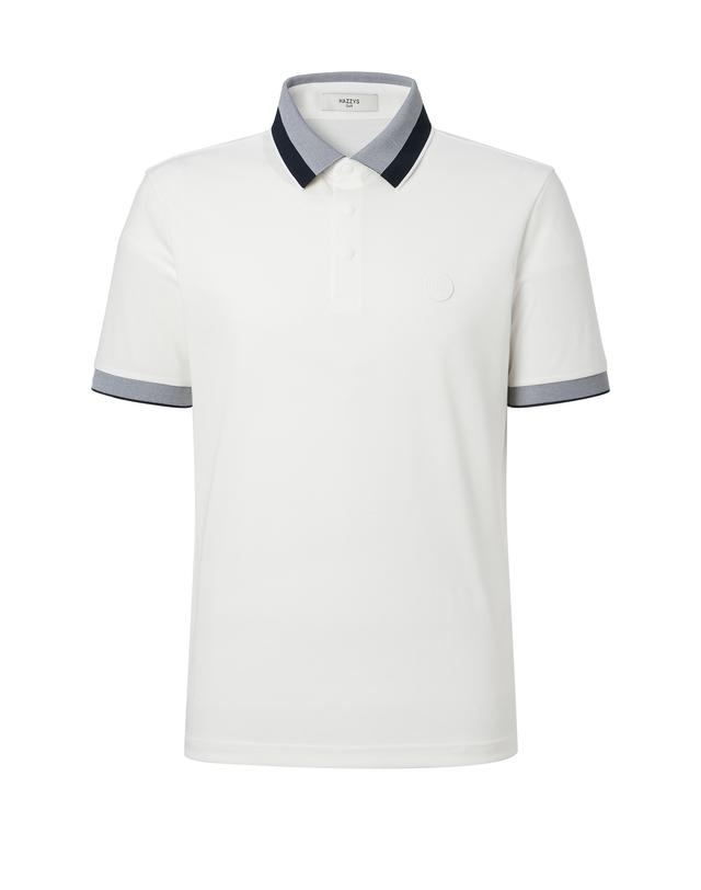 화이트 컬러팔레트 쿨피케 반팔카라