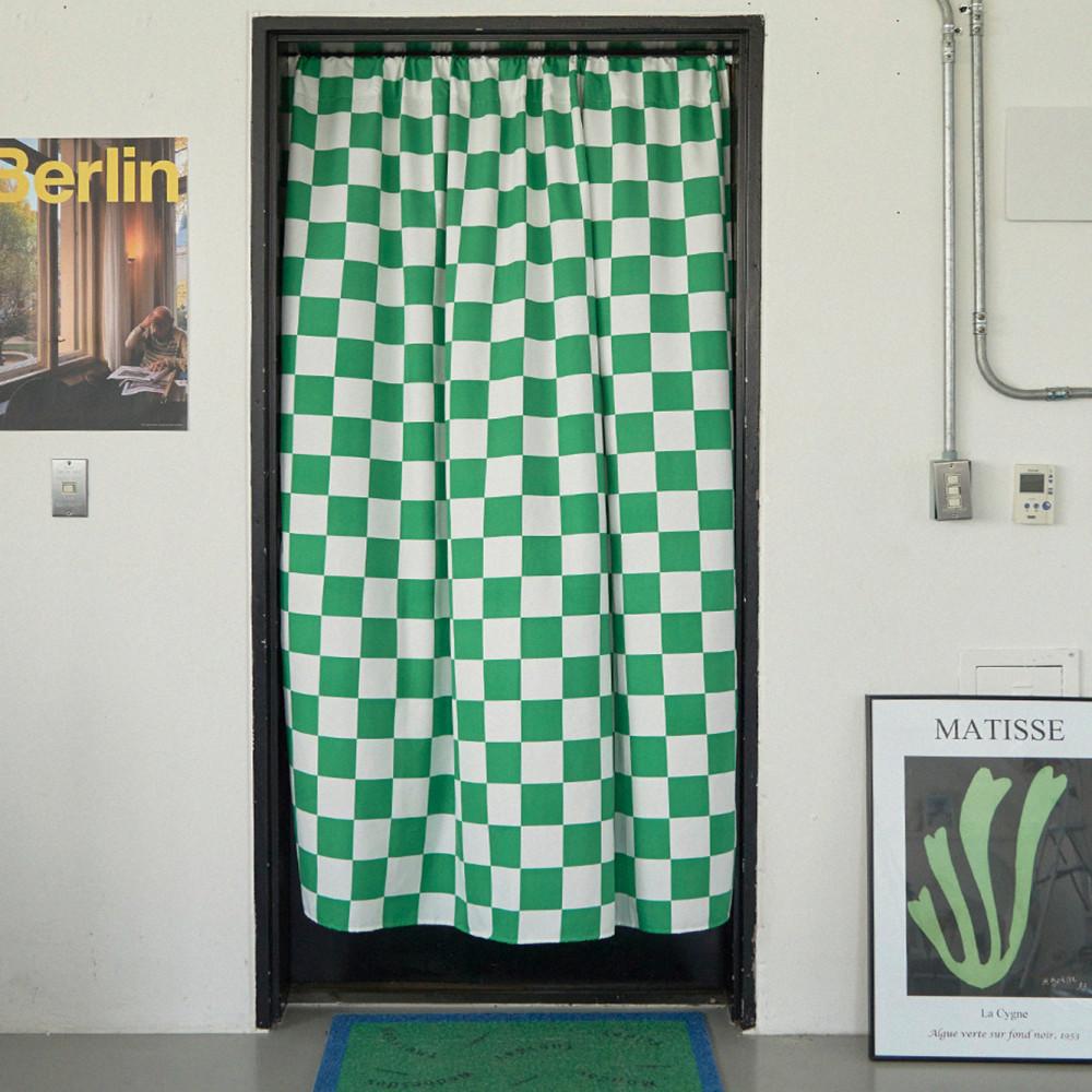 미드센추리 체커보드 커튼 작은창 큰창 바란스 커텐 가리개