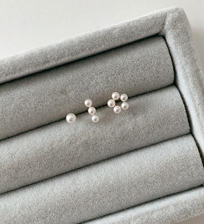 14Kgold / 트리플진주 세트귀걸이 (3개 1Set)