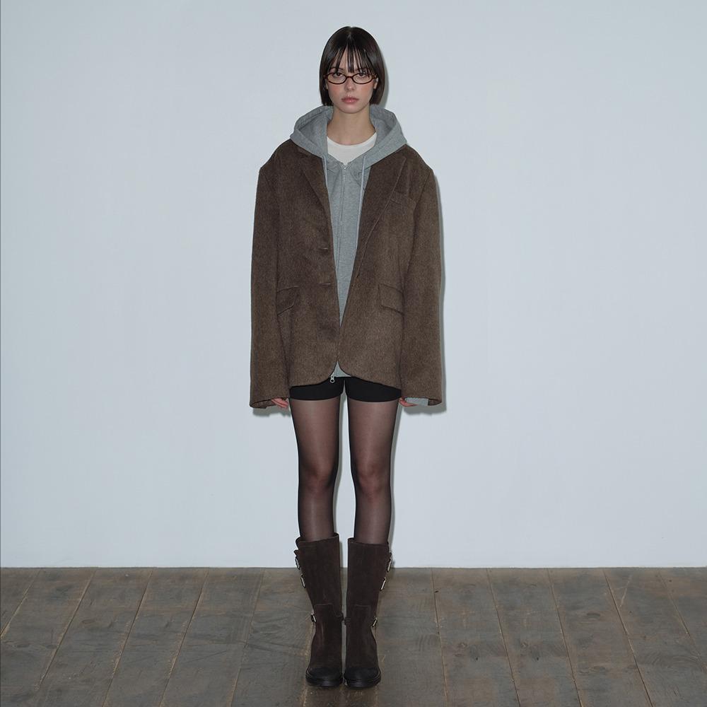 [LIVE 30%]CLASSIC SINGLE WOOL JACKET (BROWN)