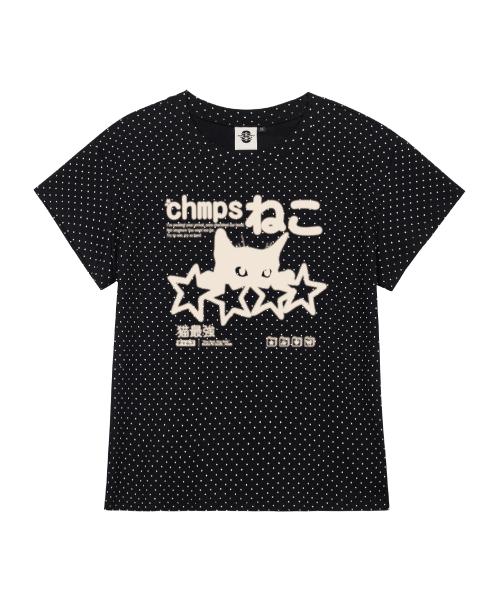 [3 COLORS] DOT NEKO 여성 땡땡이 반팔티셔츠 B25ST68