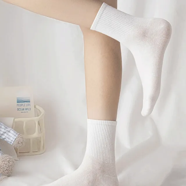 [10켤레 한정 이벤트]국내생산 골지밴딩 5cm / 8cm 중목 여성 무지카바 데일리 양말 5켤레/10켤레