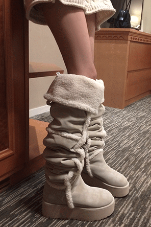 히프나틱 레블렌 양털 스웨이드 롱 어그 부츠[6CM]