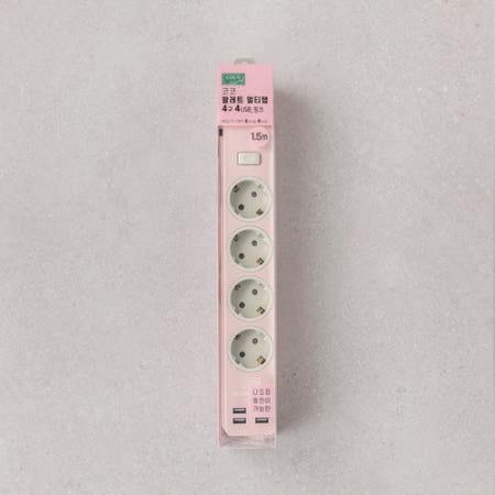 이런 상품 어때요? 코코 팔레트 멀티탭4구4USB_1.5m_핑크