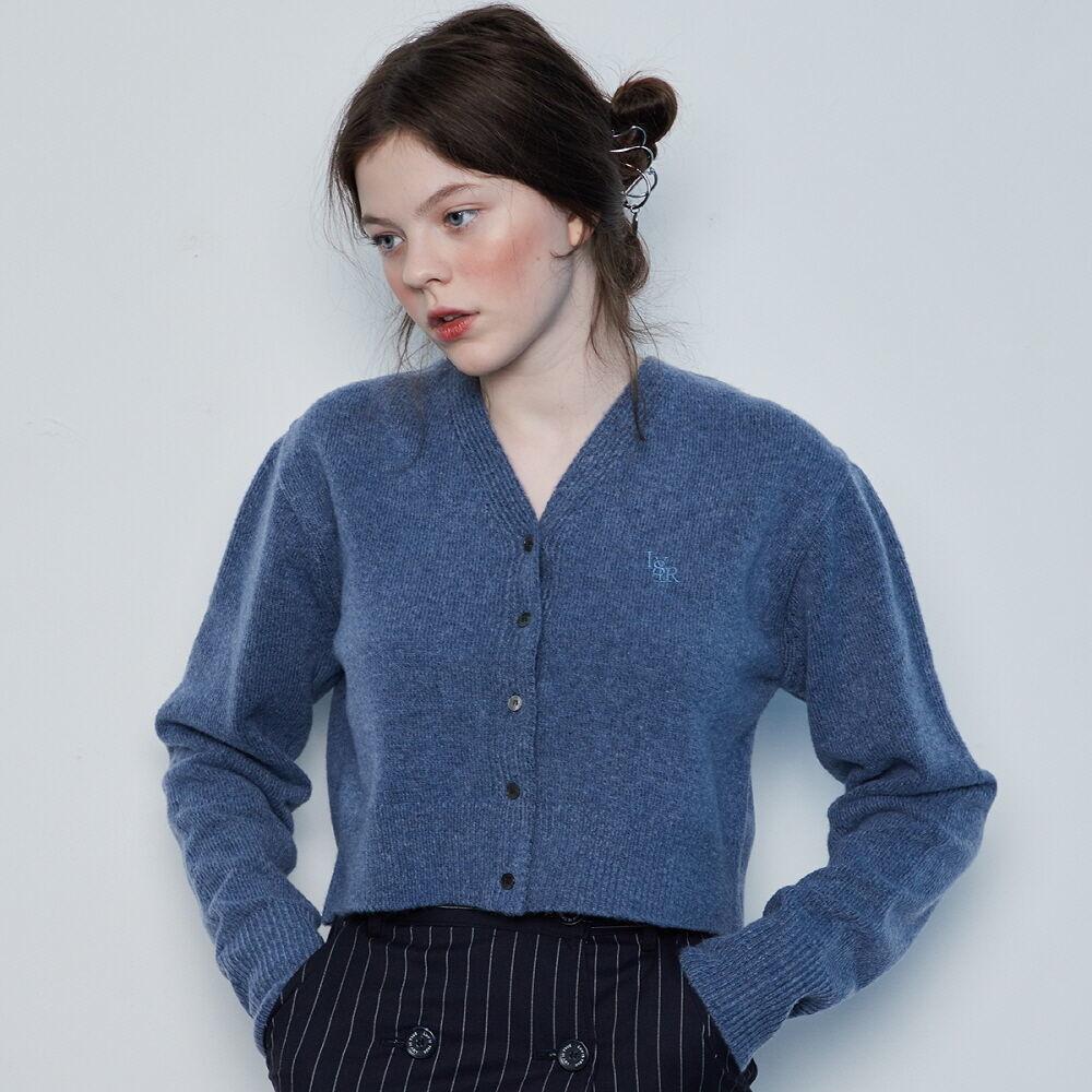 IN CROP KNIT CARDIGAN(BLUE)