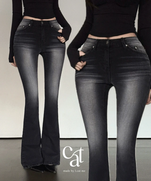 골반뽕 [ MADE : 타사 비교 불가 ] 하이딥업 골반 패드 하이웨스트 부츠컷 데님 롱 청바지 기모 팬츠