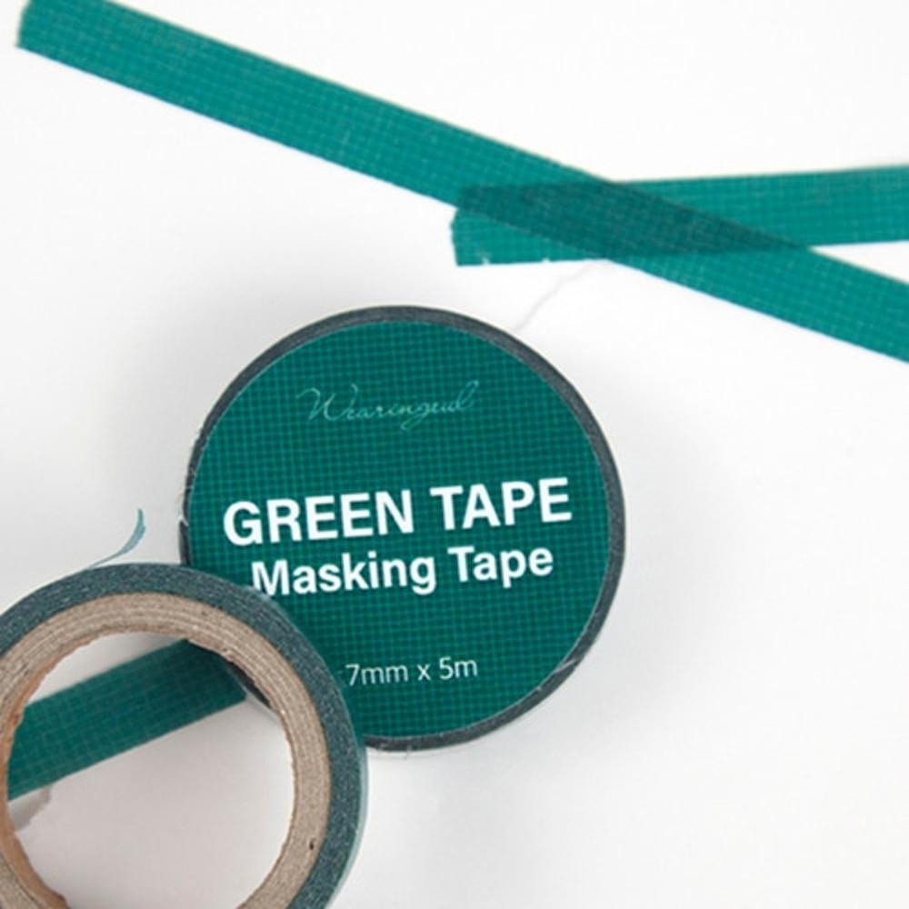 글입다 자체검열 Green Tape 마스킹테이프 7mm 청테이프