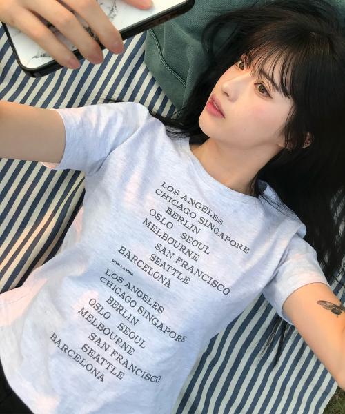 Los 크롭 반팔 티셔츠
