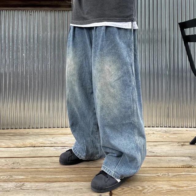 핀턱 다트 벌룬 와이드 데님 (융털기모ver 추가)