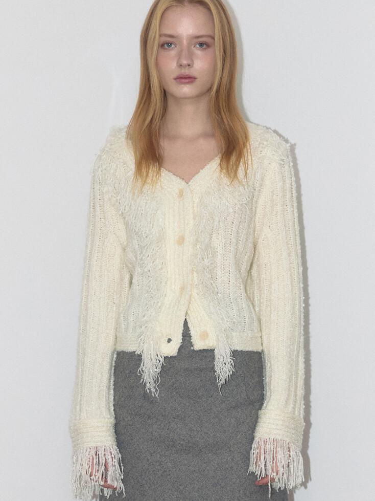 HAILEY TASSEL CADIGAN (IVORY)
