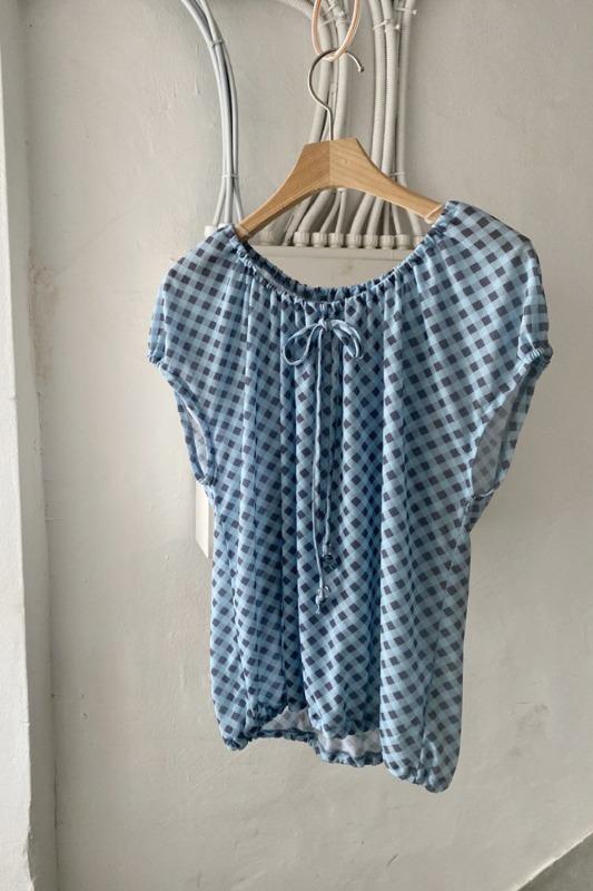 tada check blouse (2color)