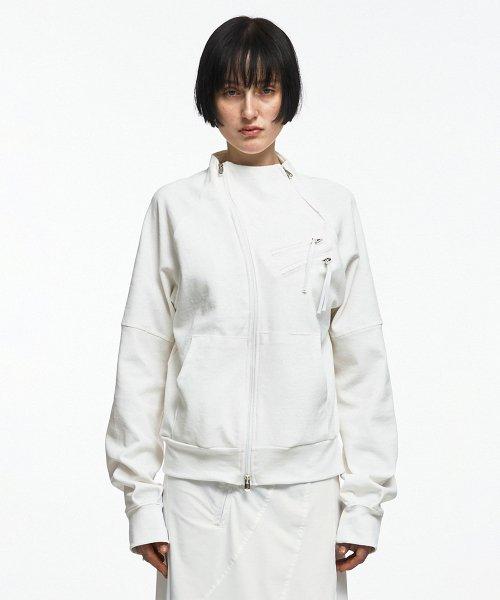 ZIP DETAIL TRACK JERSEY IVORY