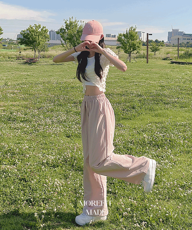 [오늘출발🚚/MADE/기장선택/장마철팬츠] 크런치 와이드핏 바스락 나일론 밴딩 팬츠 5colors