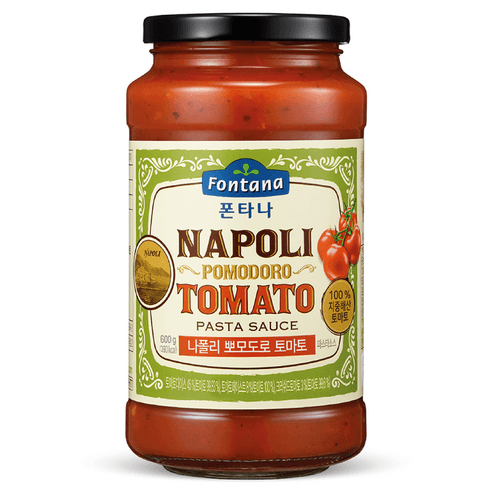 폰타나 나폴리 뽀모도로 토마토 파스타소스, 600g, 1개 - 토마토소스 | 쿠팡