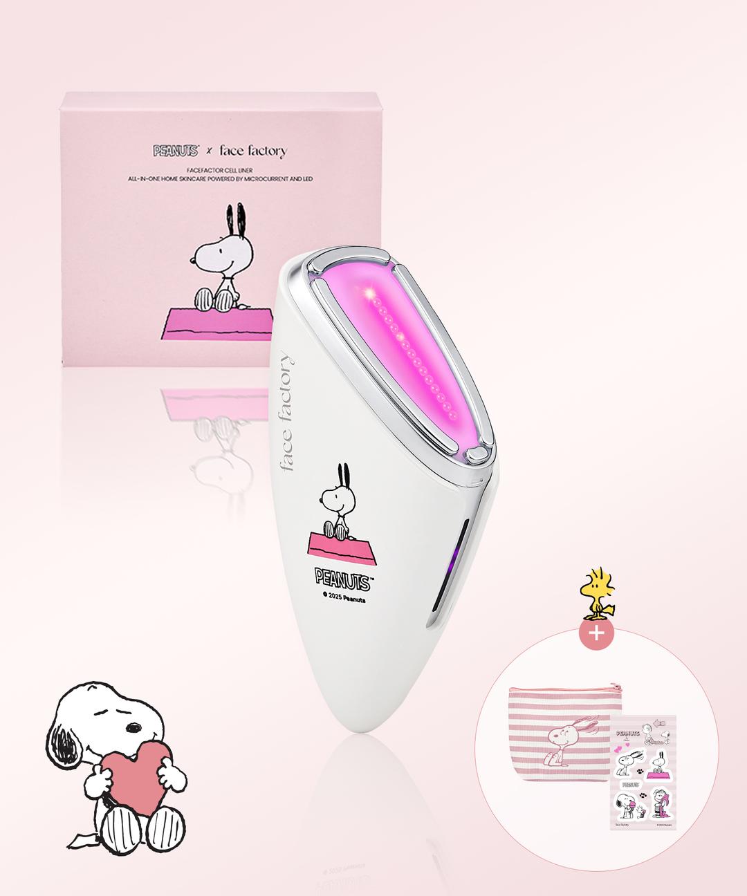 페이스팩토리 ✨스누피 에디션✨ 피부 광채 즉각 개선 LED케어 셀라이너 홈케어 피부관리기 (+스티커, 파우치 증정🎁)