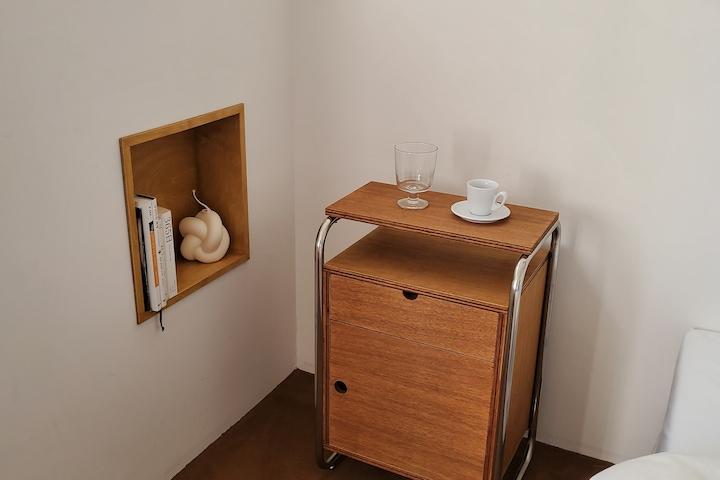우드 스틸 캐비넷 Wooden steel cabinet(White, Brown)