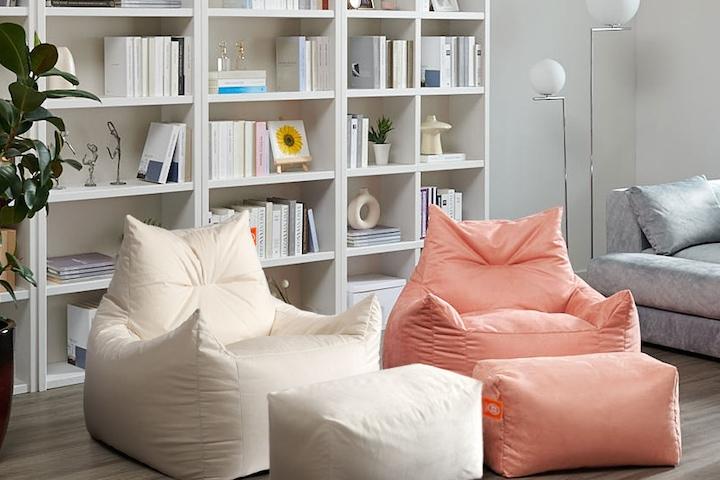 초대형 페르시안 SR803 스웨이드 빈백 소파 10colors [풋스툴세트]