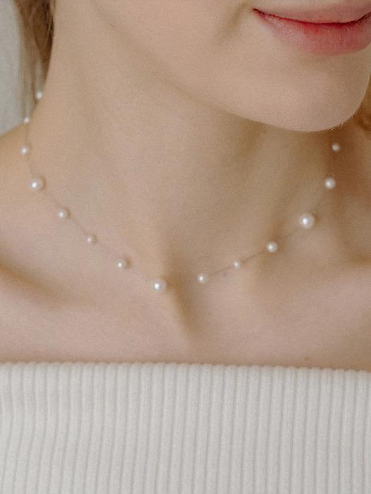 HLD028 Silver Chain pearl necklace