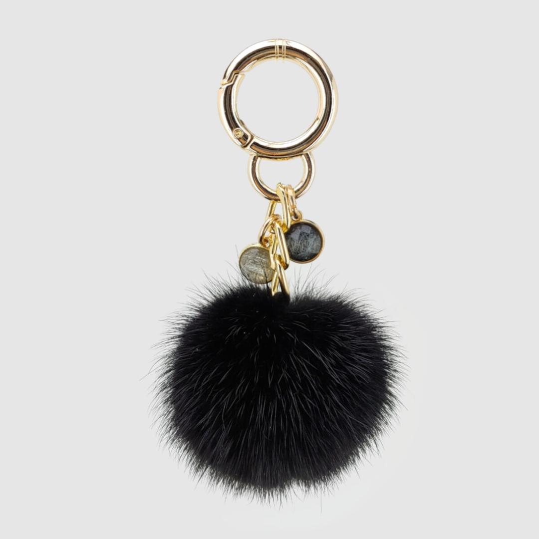 라라 밍크털 참장식-블랙