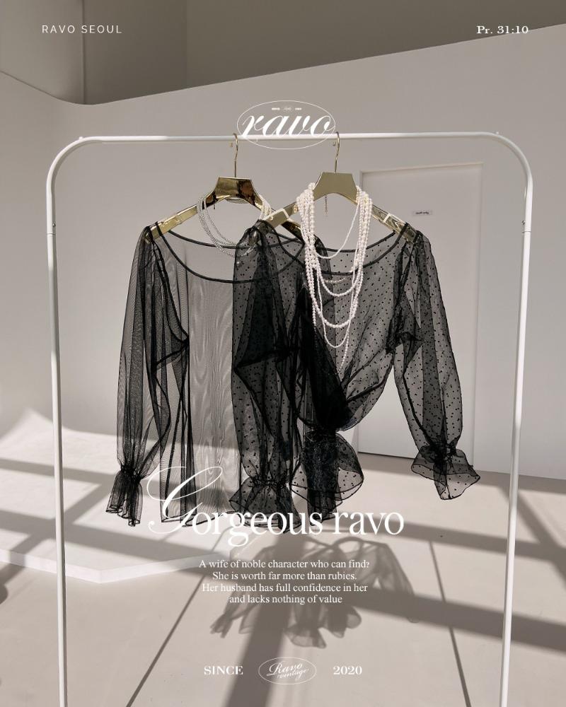 Ra blouse No.01 시스루 베이직 블라우스 -  2 type