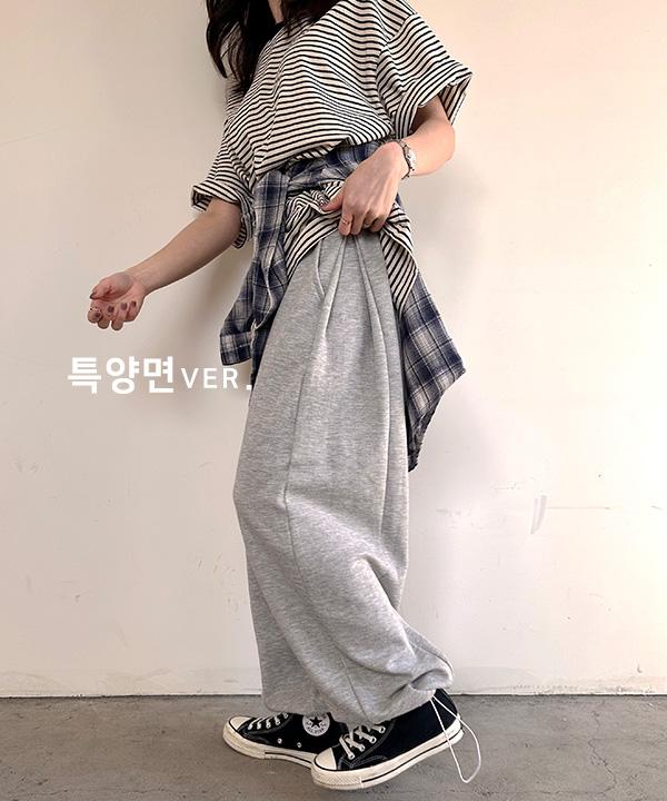 더클립 [특양면/기모] 와끼 사이드 핀턱 오버핏 스트링 기모 조거팬츠, 와이드팬츠, 트레이닝팬츠(트레이닝복, 조거바지, 와끼팬츠, 벌룬핏팬츠, 벌룬와이드팬츠)
