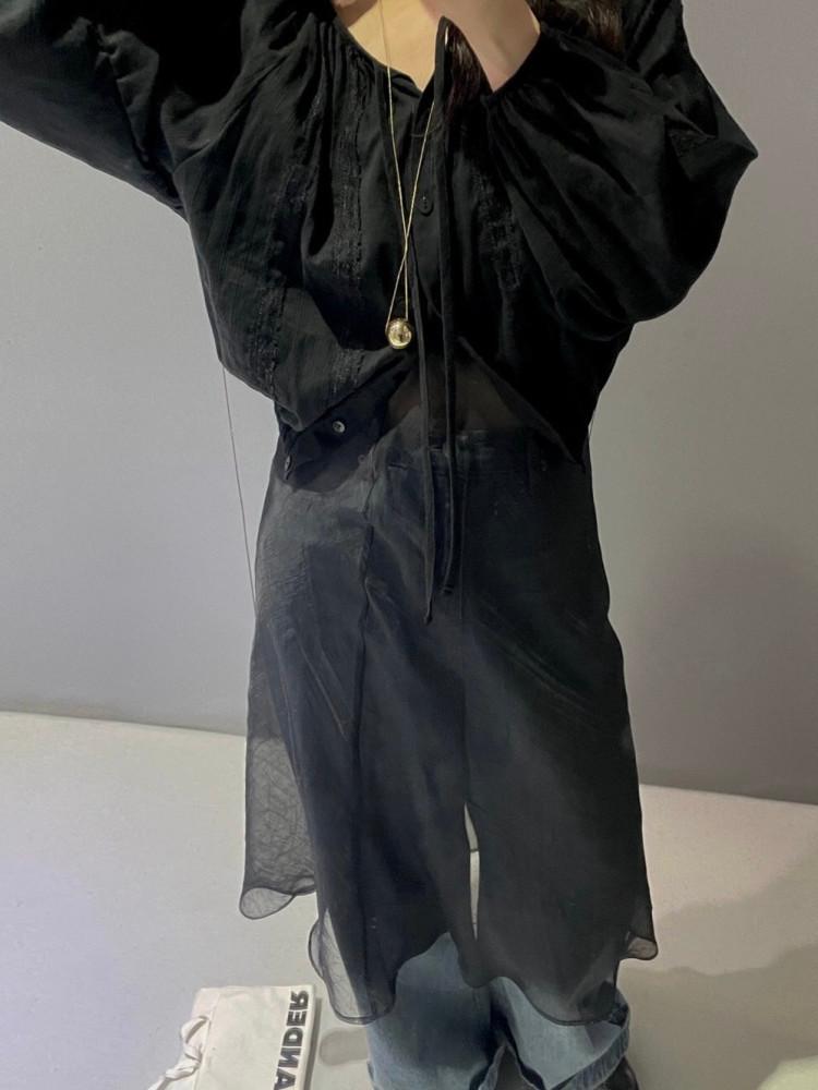 바스켓 아이비 원피스 (3color) basket 슬립롱원피스 시스루