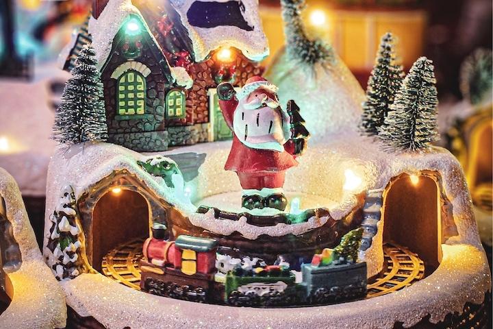 크리스마스선물 추천 캐롤 8곡 오르골 자동회전 기차 트레인 눈사람 산타 트리 무선 무드등