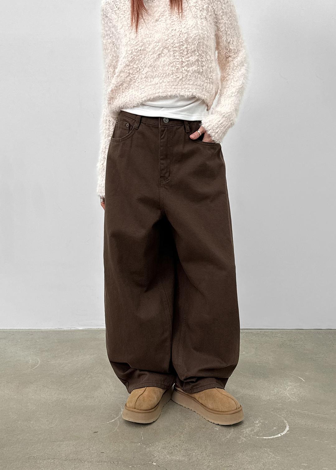 블랙업 알리느 백포켓 와이드 벌룬팬츠