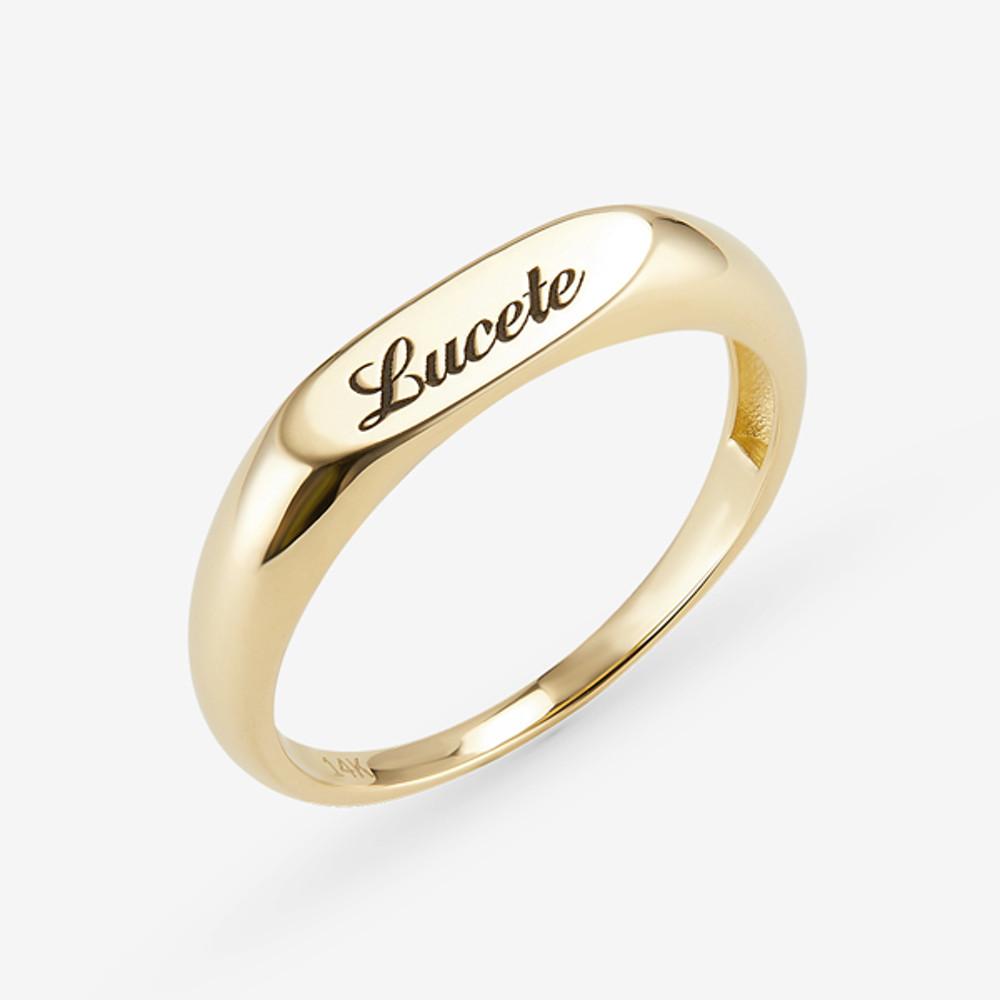 14k 18k 플랫 고마루 이니셜 반지 / 각인 우정 커플 반지 선물