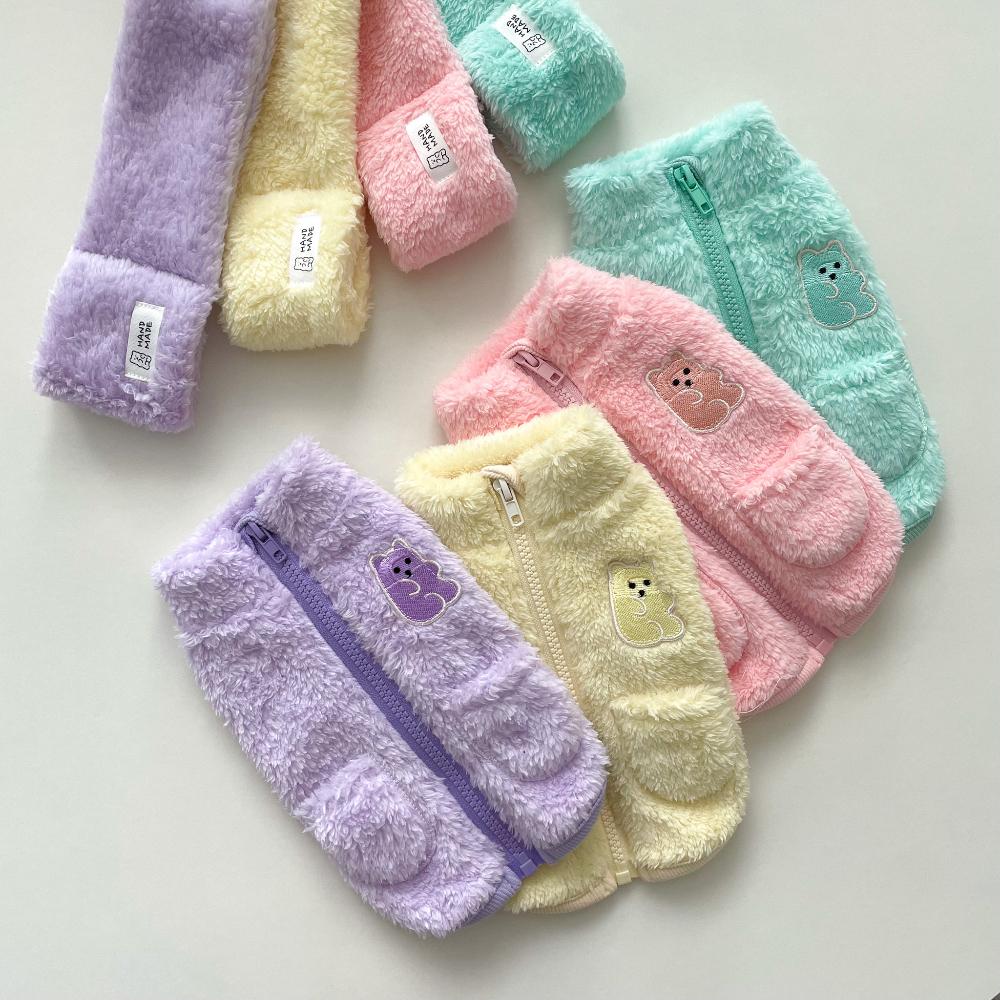코튼볼스튜디오 코튼볼 젤리곰 후리스 조끼 강아지 겨울옷 목도리 S-2XL