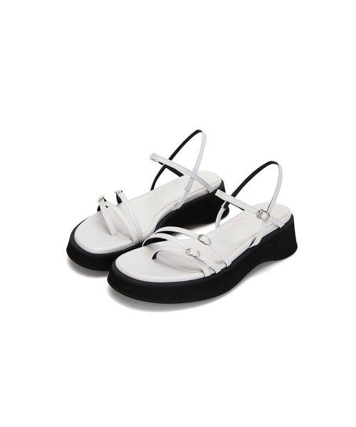 스트랩 플랫폼 샌들 (화이트)