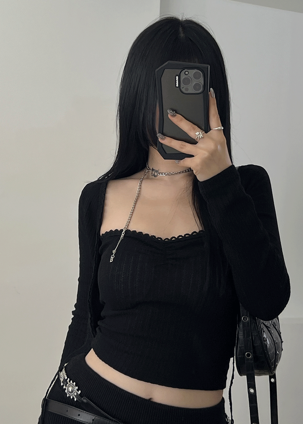 데이니 레이스 가디건 볼레로 탑 세트 2color