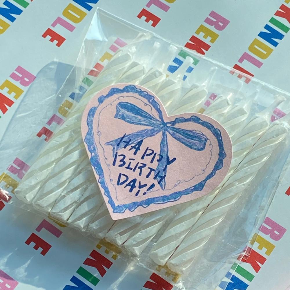 리킨들 생일 축하 하트 빈티지 스티커 30매 답례 포장스티커