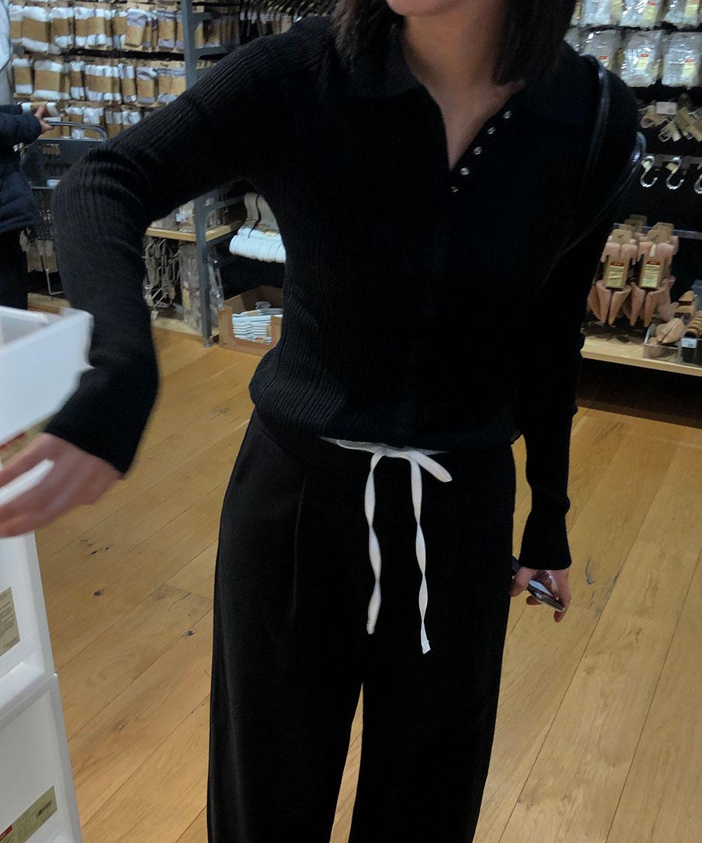 Snap Collar Cardigan (3Colors)