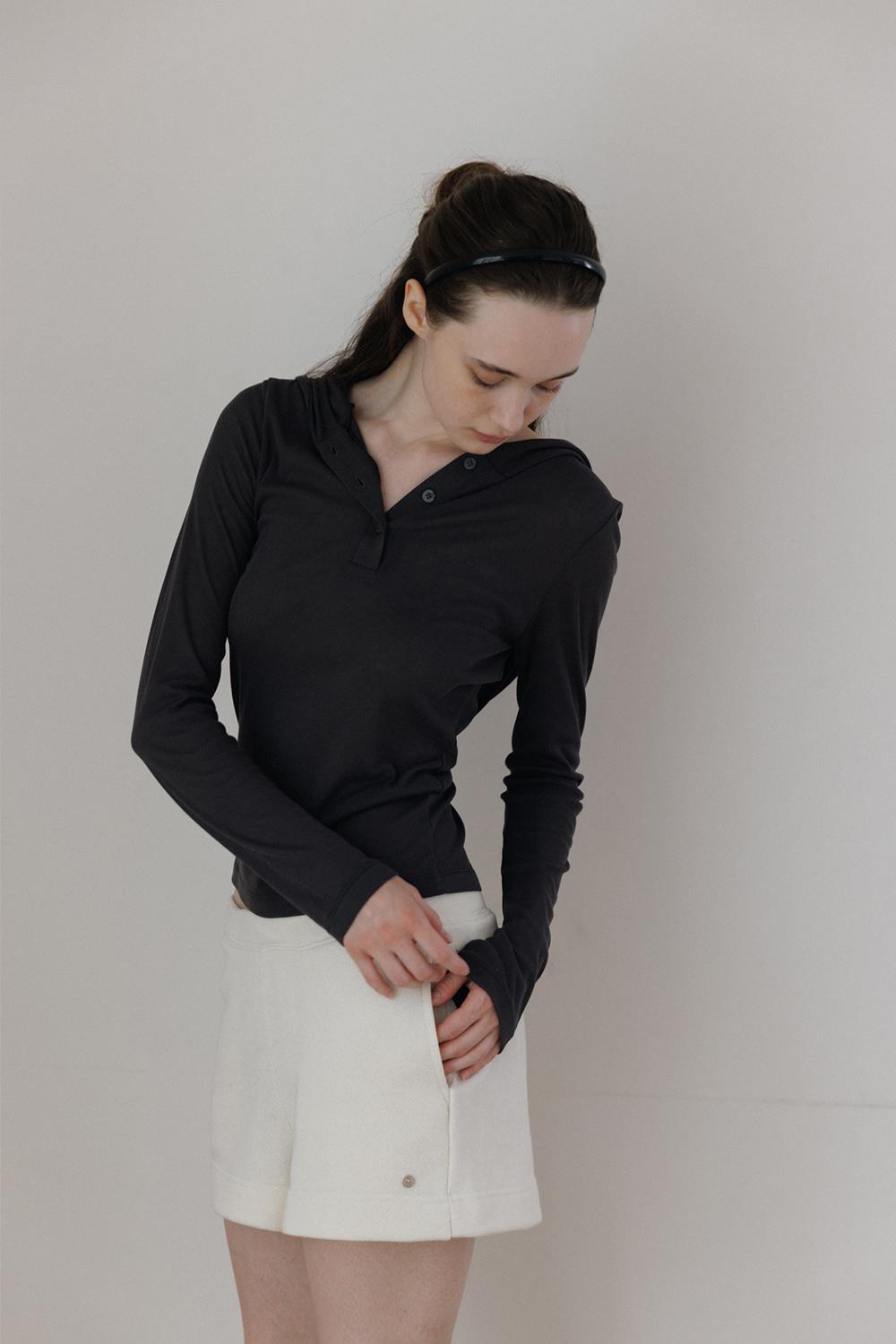 (3rd)Skin hoodie top_Charcoal