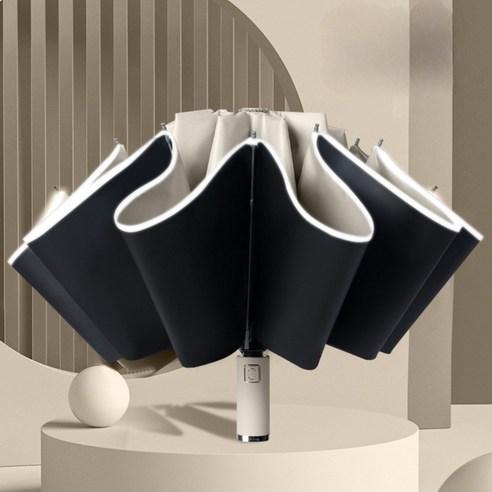 베르슈어 더커진 튼튼한 빛반사 거꾸로 자동 우산