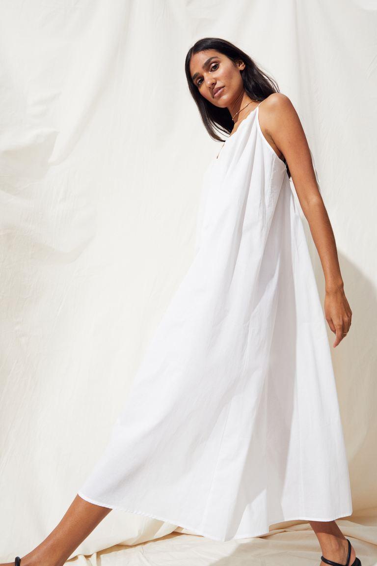 코튼 보일 A라인 드레스