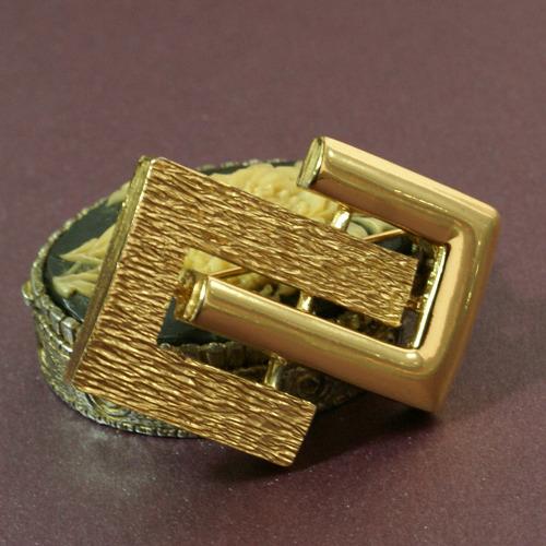 monet art-deco style goldtone brooch