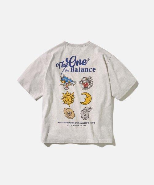 MUTUAL SIGN HALF SLEEVE TEE-LIGHT GREY