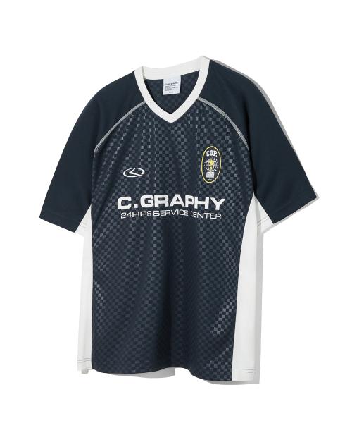 24H 스포츠 반팔 져지 티셔츠_네이비