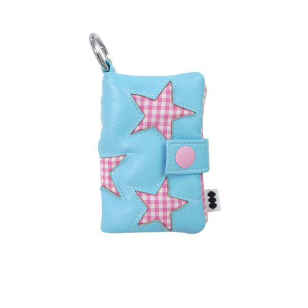 Lucky Card Book (gingham stars/blue)