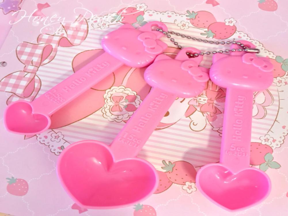 3종 SET 마카롱 핑크 헬로키티 소녀감성저격 계량스푼 베이커리 주방도구 파스텔 디자인데코인테리어소품