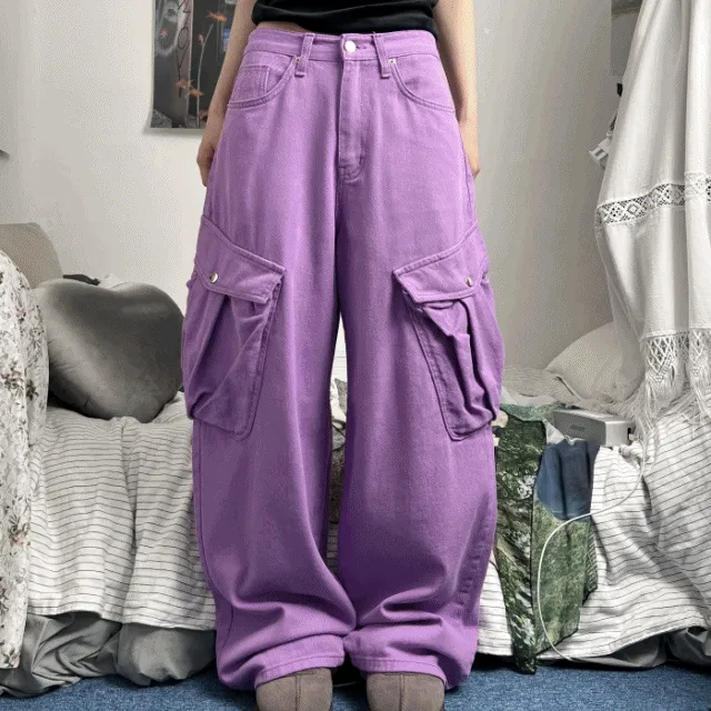 over pocket wide cargo pants