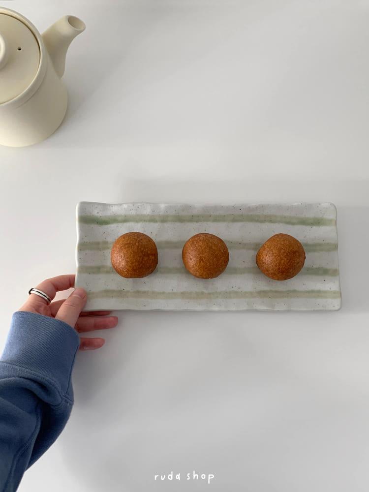 루다샵 올리브 라인 플레이트 직사각 플레이팅 접시 생선접시