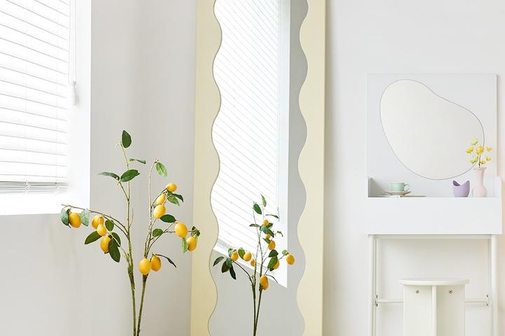 웨이브 물결 스탠드 비정형 전신거울 600 (3colors)