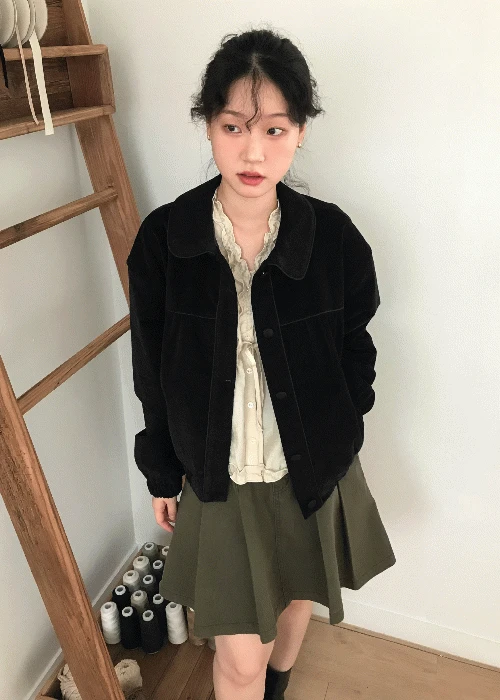 [ronhi made] 코튼벨벳 파이핑자켓 *1차오더 10%할인, 빠른배송