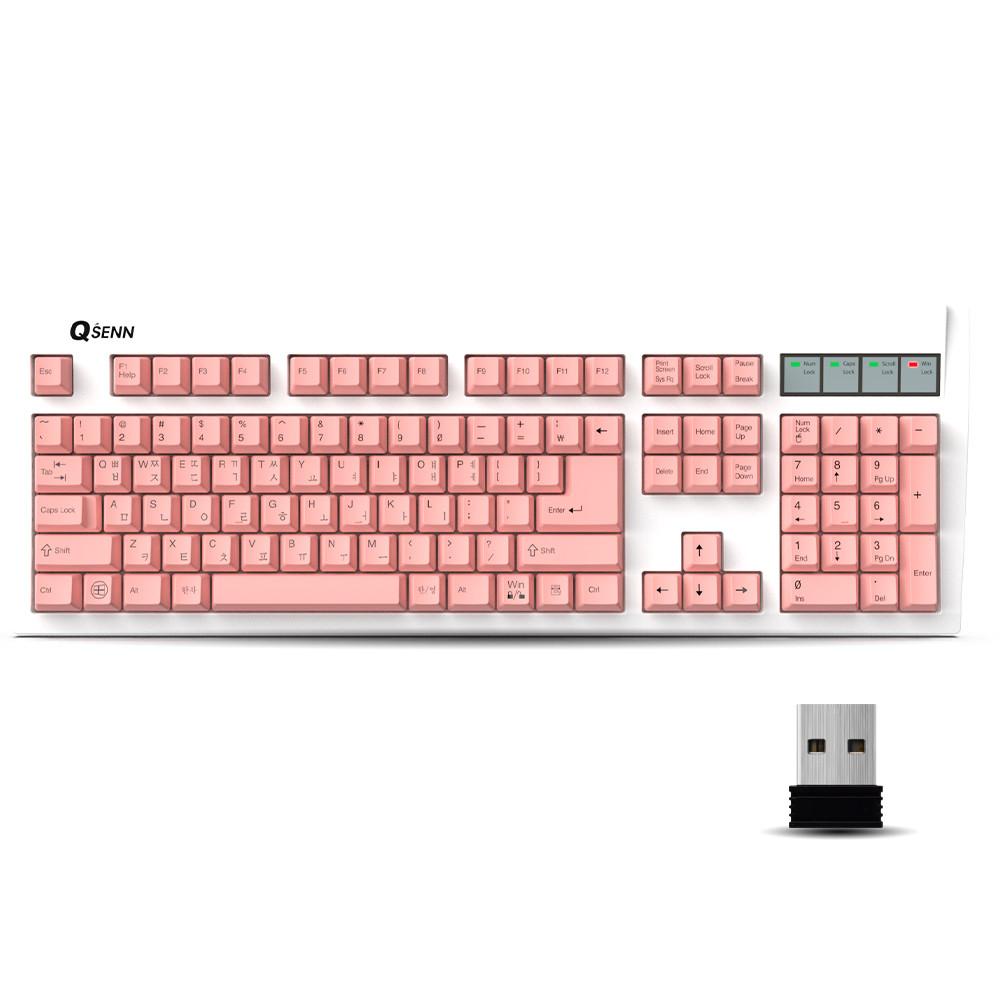 큐센 SEM-DT35W Wireless 핑크 무선 키보드