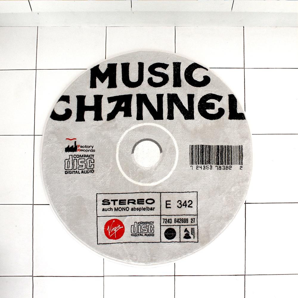 워셔블 직조 music channel CD 디자인 원형 러그