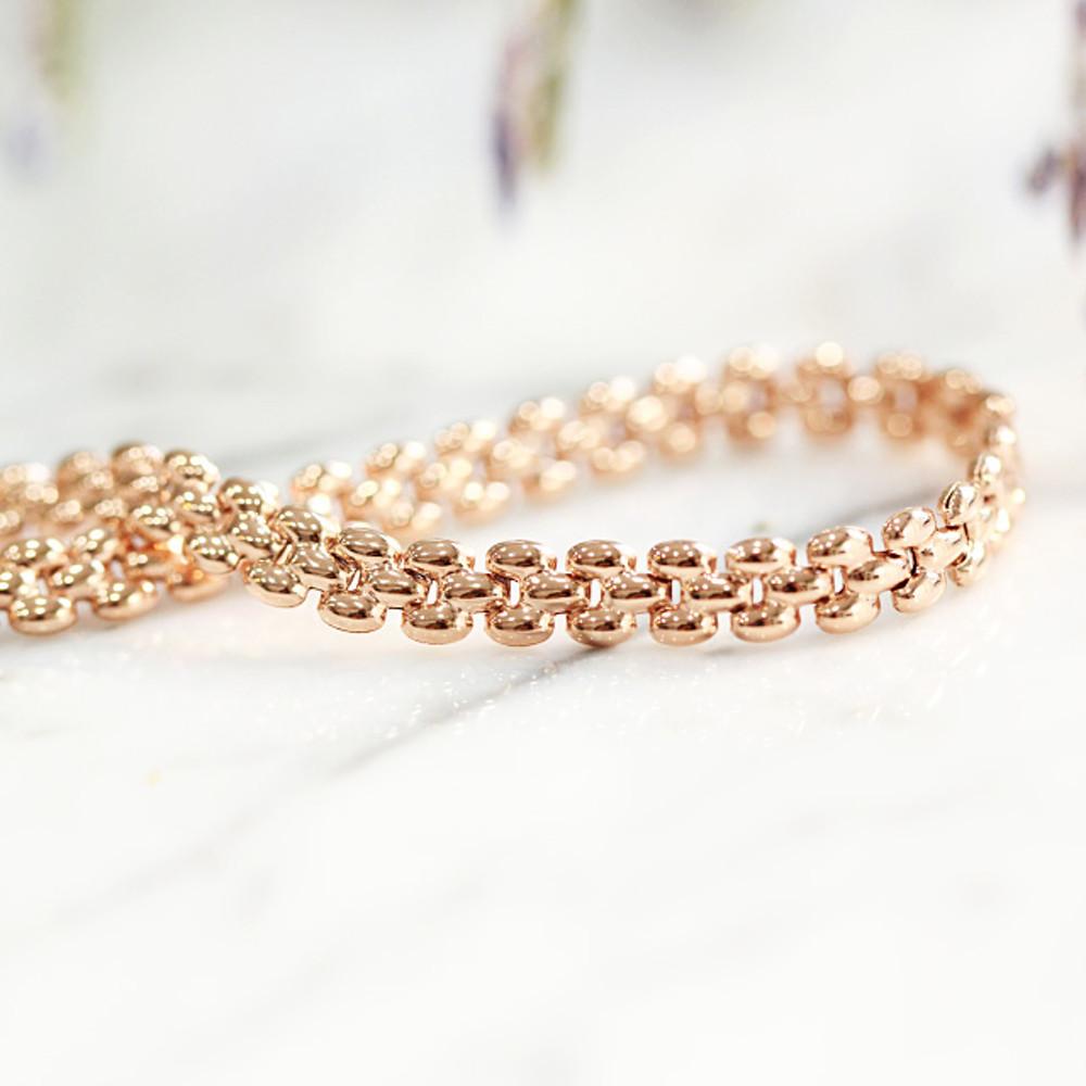 14K 비올라 할로우 체인 팔찌