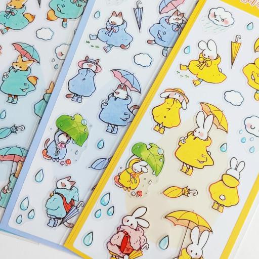 봄비 아기 투명 씰스티커 4종